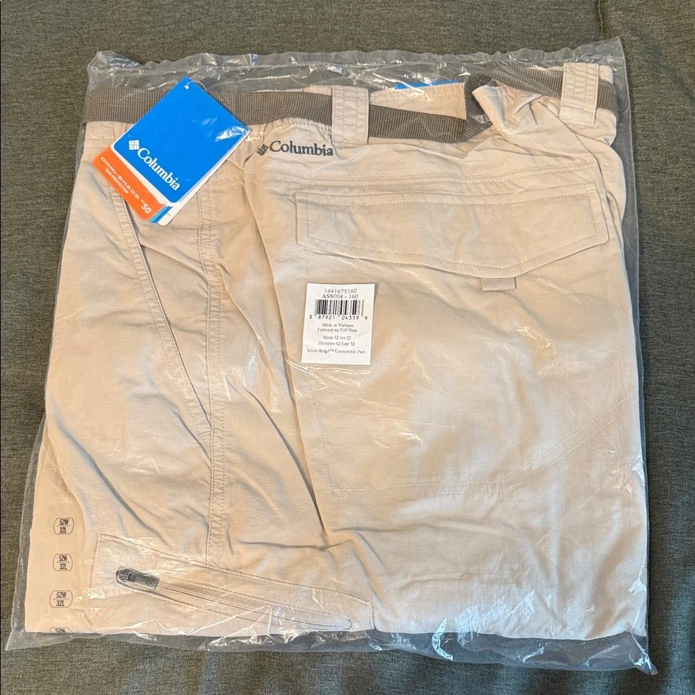 Men's Columbia Silver Ridge Convertible Beige Pants size 52/32